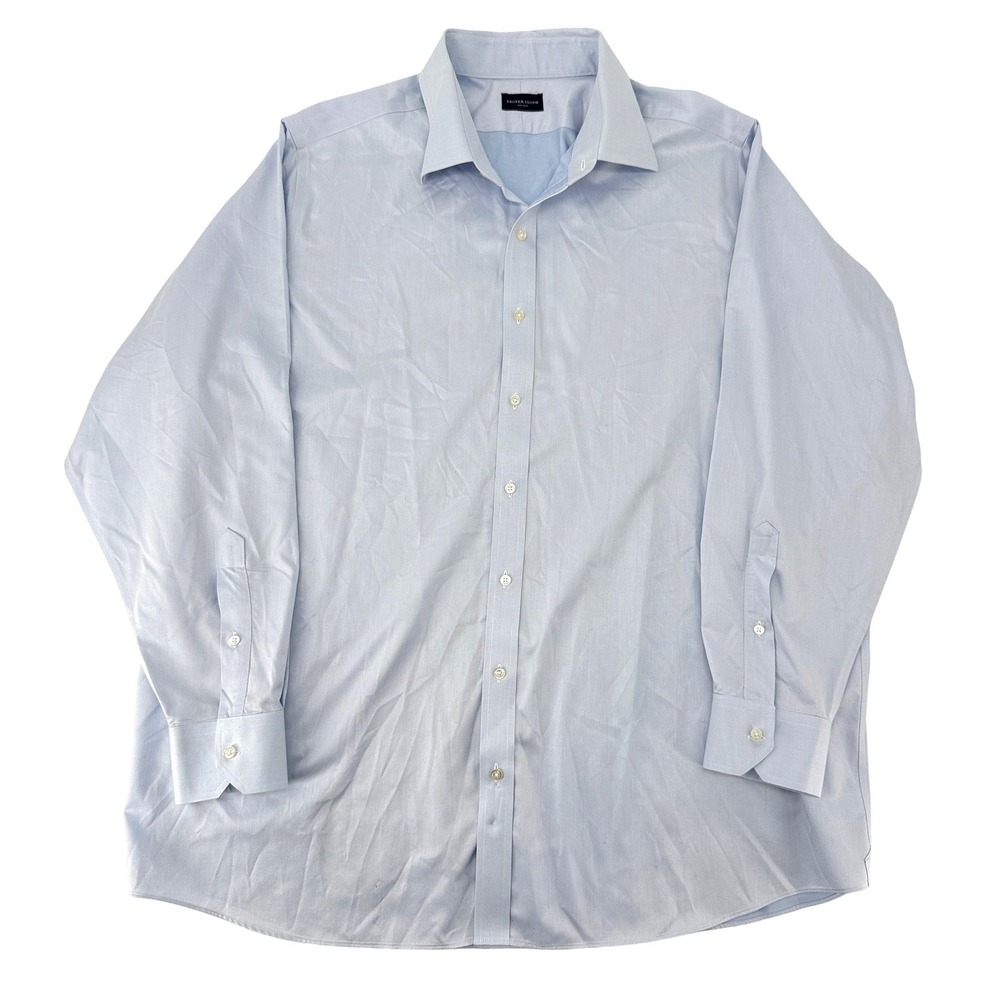 Proper Cloth Mens Non-Iron Dress Shirt Light Blue Cotton Twill 18.5-35